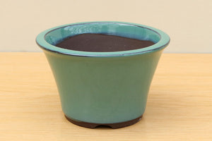 (A) Glazed Round Bonsai Pot - 5" Sage Green