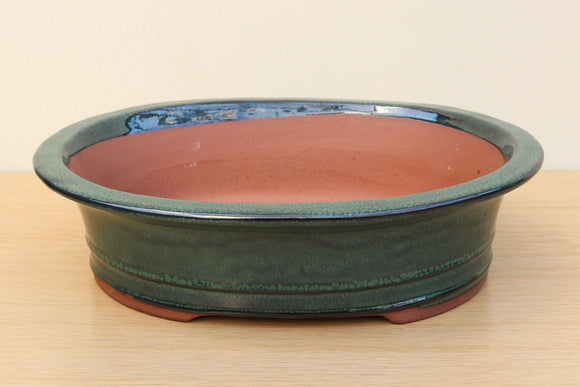 (E) Glazed Oval Bonsai Pot - 12