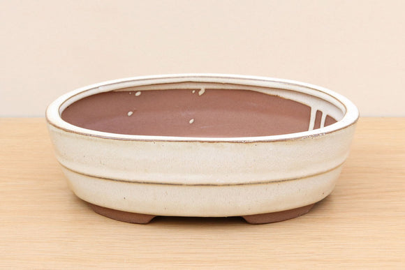 (C) Glazed Oval Bonsai Pot - 8