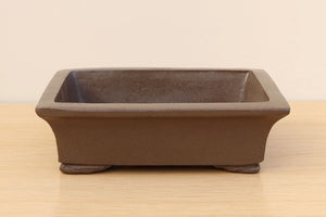 (C) Unglazed Rectangular Bonsai Pot 5 - 8"