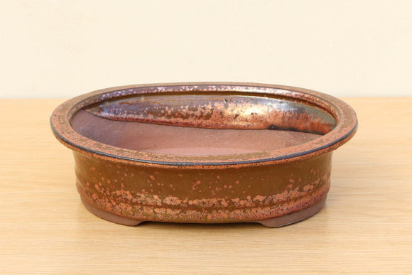 (B) Glazed Oval Bonsai Pot - 6