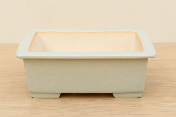 (B) Japanese Crackle Glazed Rectangular Bonsai Pot - 6
