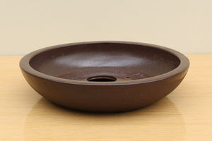 (C) Unglazed Round Bonsai Pot - 8"
