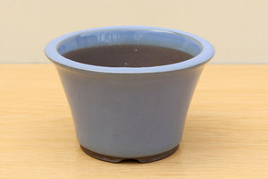 (A) Glazed Round Bonsai Pot - 5" Pastel Blue