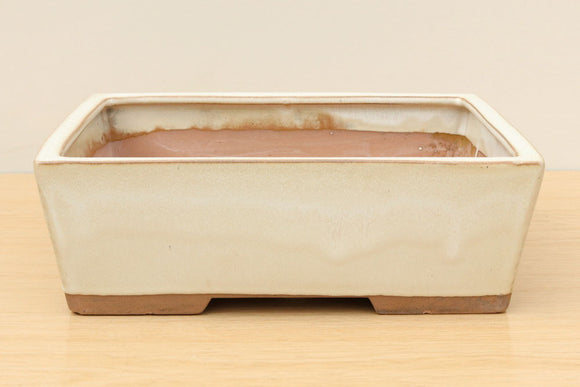 (E) Glazed Rectangular Bonsai Pot - 12