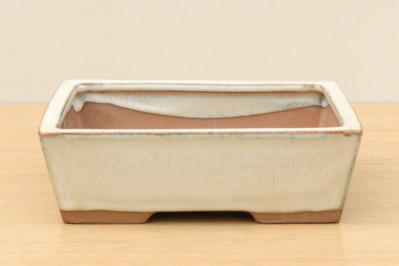 (C) Glazed Rectangular Bonsai Pot - 8