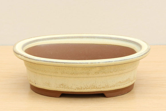 (B) Tongrae Glazed Lipped Oval Bonsai Pot - 6