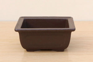 (A) Japanese Unglazed Rectangular Bonsai Pot - 5"