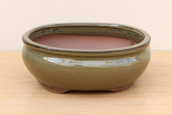 (C) Glazed Oval Bonsai Pot - 8