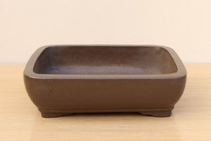 (C) Unglazed Rectangular Bonsai Pot 6 - 8"