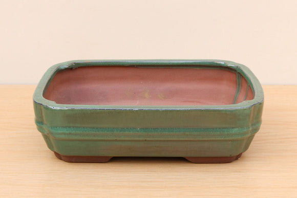 (C) Glazed Rectangular Bonsai Pot - 8