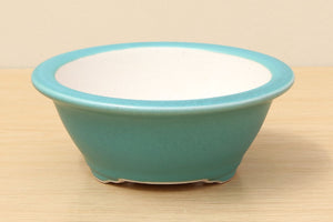 (A) High-quality Glazed Round Bonsai Pot - 5" Turquoise