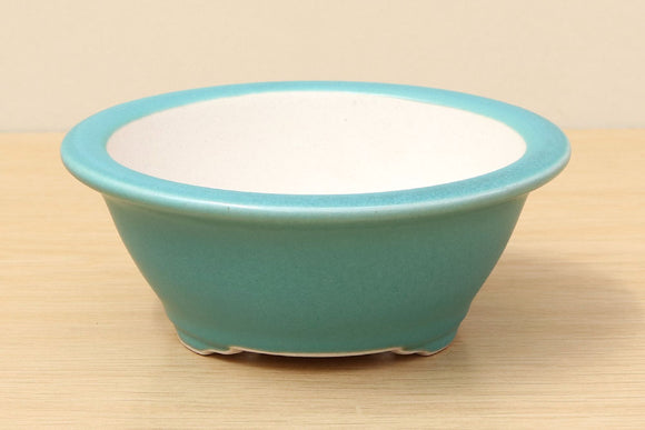 Japanese High Quality Cream Glazed Oval Bonsai Pot 15