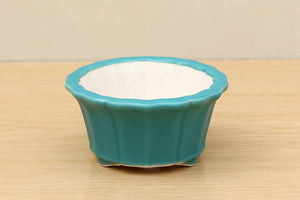 (A) High-quality Glazed Round Bonsai Pot - 4" Turquoise
