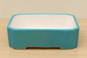 (B) High-quality Glazed Rectangular Bonsai Pot - 7" Turquoise