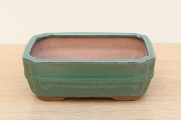 (B) Glazed Rectangular Bonsai Pot - 6