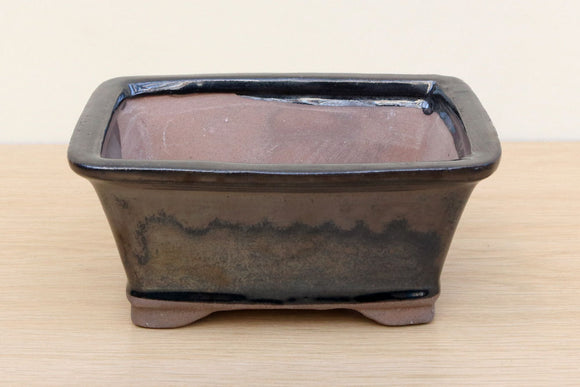 (B) Glazed Rectangular Bonsai Pot - 6