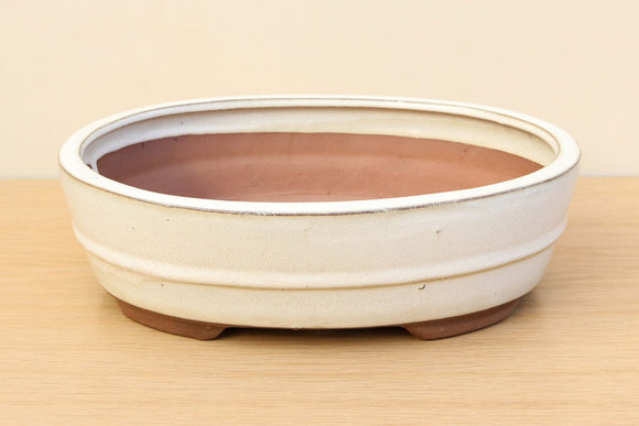 (D) Glazed Oval Bonsai Pot - 10