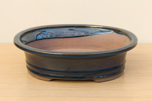 (D) Glazed Oval Bonsai Pot - 10