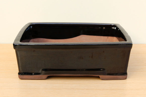 (D) Glazed Rectangular Bonsai Pot - 10