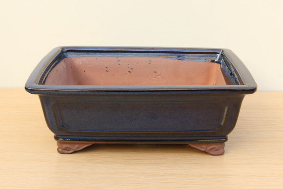 (D) Glazed Rectangular Bonsai Pot - 10