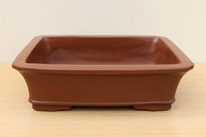 (E) Unglazed Rectangular Bonsai Pot - 12"