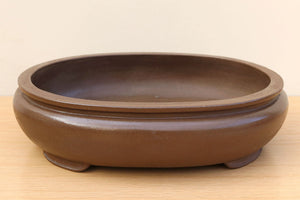 (F) Unglazed Oval Bonsai Pot 3 - 14"