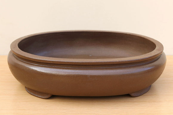 (F) Unglazed Oval Bonsai Pot 3 - 14