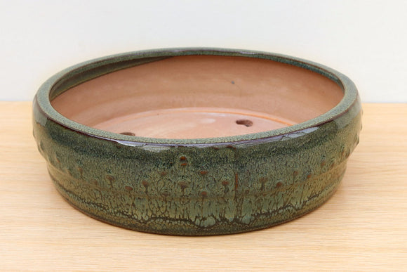 (D) Glazed Round Bonsai Drum Pot - 10
