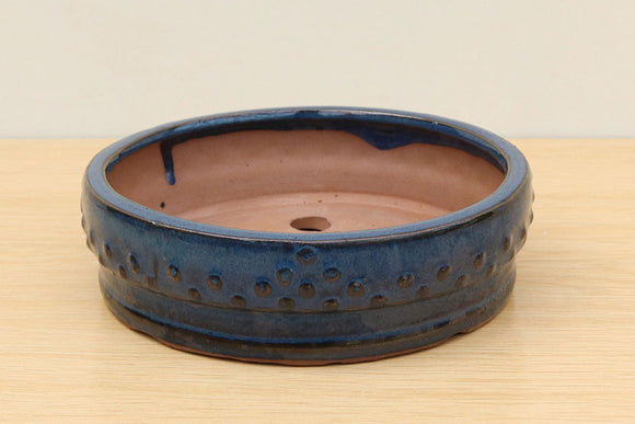 (B) Glazed Round Bonsai Drum Pot - 6
