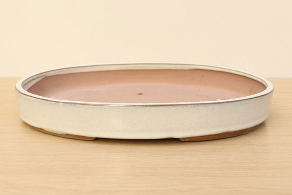 (E) Glazed Oval Bonsai Forest Pot - 12