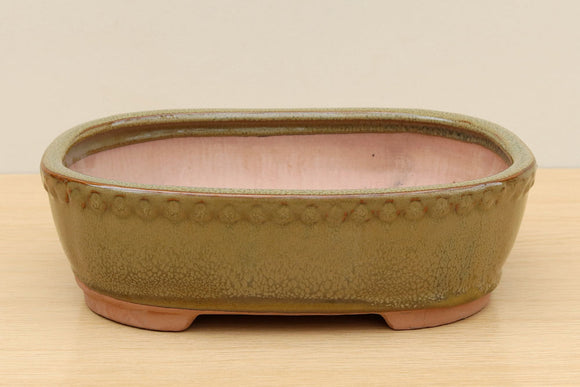 (D) Glazed Rectangular Bonsai Pot - 10